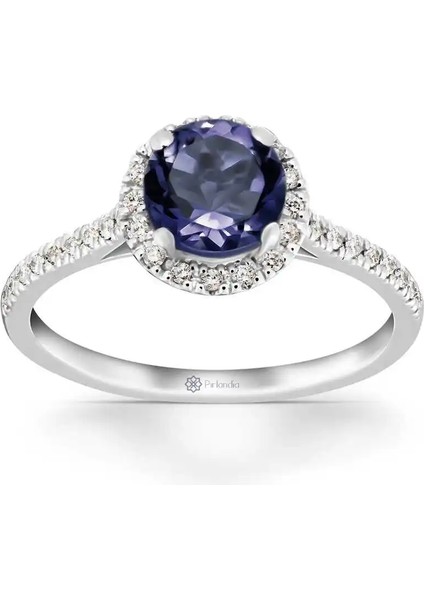 1,10 Karat Pırlanta Ametist Yüzük