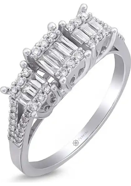 0,45 Karat Pırlanta Baget Yüzük fiyatları