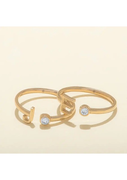 0,03 Karat Pırlanta J Harfi Yüzük modelleri