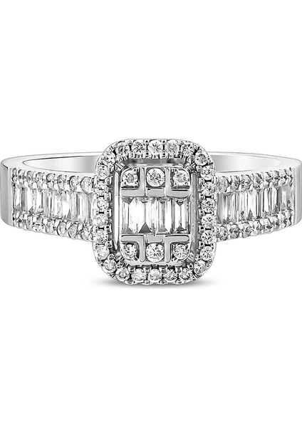 0,55 Karat Pırlanta Baget Yüzük