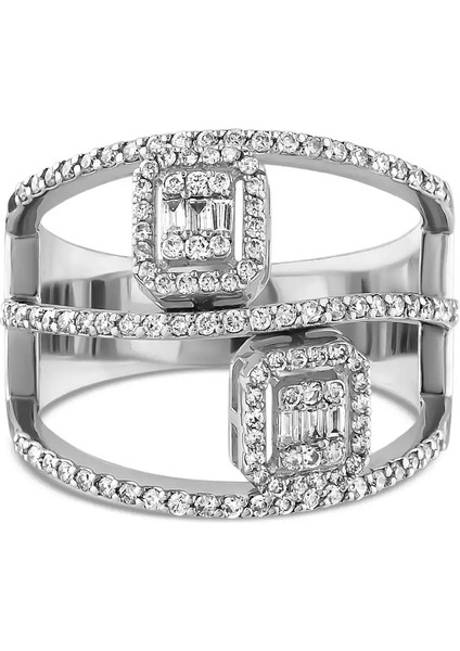 0,57 Karat Pırlanta Baget Yüzük