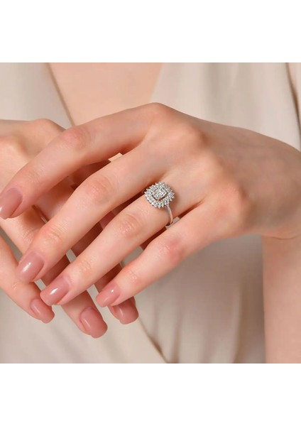 0,42 Karat Pırlanta Baget Yüzük modelleri