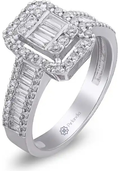 0,74 Karat Pırlanta Baget Yüzük fiyatları