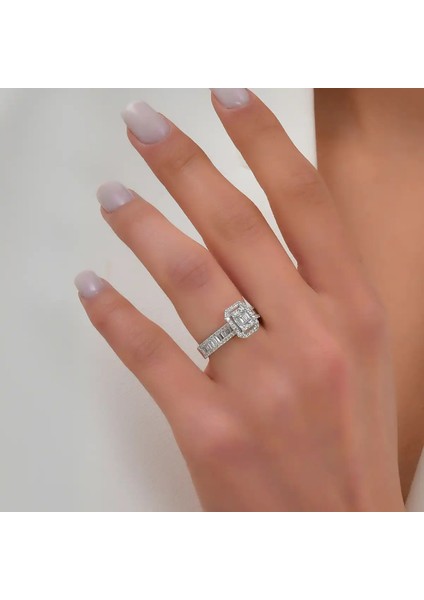 0,74 Karat Pırlanta Baget Yüzük modelleri