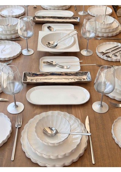 Yemek Takımı Royal Charme Twist Silver 84 Parça 6 Kişilik