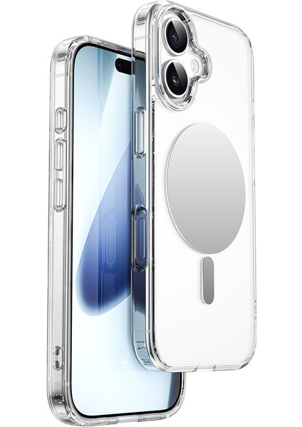 iPhone 17 Kılıf M-Safe Şarj Özellikli Wiwu MCC-701 Aynalı Pro Serisi Sert Pc Kapak Şeffaf modelleri