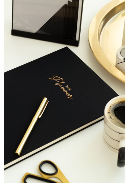 2026 Yılı 20X27 cm Keten Haftalık Planlayıcı Ajanda Siyah fiyatları