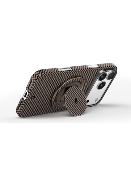 Warriors Serisi Aramid Fiber 360 Dönebilen Magnetik Ring Stand Telefon Tutucu Desert Titanyum modelleri