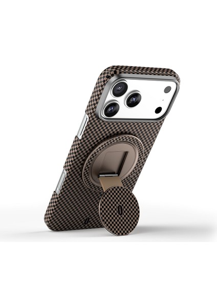 Warriors Serisi Aramid Fiber 360 Dönebilen Magnetik Ring Stand Telefon Tutucu Desert Titanyum fırsatları