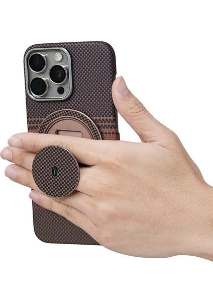 Warriors Serisi Aramid Fiber 360 Dönebilen Magnetik Ring Stand Telefon Tutucu Desert Titanyum indirimleri