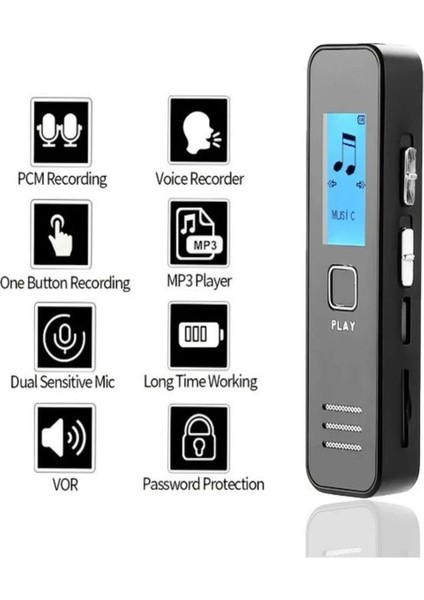 64 GB Yeni Model Dijital Ekranlı+Kulaklık Hediyeli Profesyonel Ses Kayıt Cihazı modelleri