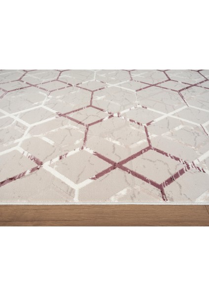 Armada AD001L Gri Halı Lila Geometrik Detaylı Akrilik Tozu Az Salon Halısı Yatak Odası Karidor fırsatları