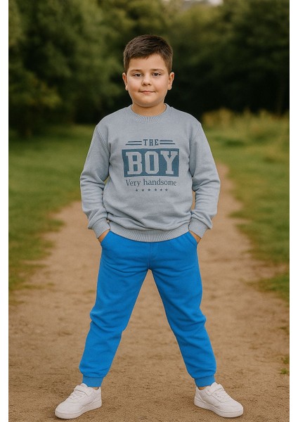 Boy Baskı 2 Ip Erkek Çocuk Eşofman Takım