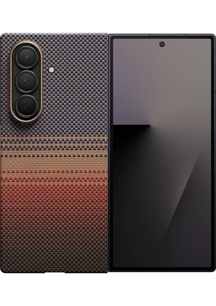 Galaxy Z Fold 7 Uyumlu Kılıf M-Safe Şarjlı Aramid Pitaka Tactile Woven Serisi Kapak Kahverengi fiyatları