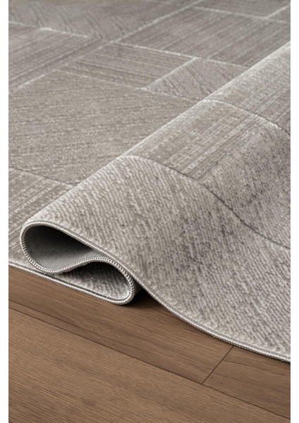 Quatro QU015A Gri Halı Modern Desen Pamuk Taban Salon Halısı Yatak Odası Mutfak Koridor modelleri