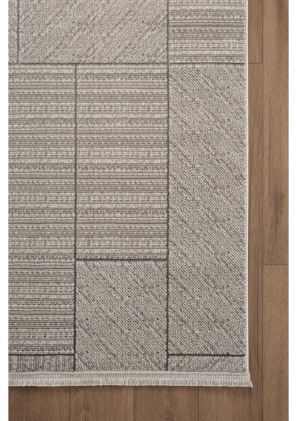 Quatro QU015A Gri Halı Modern Desen Pamuk Taban Salon Halısı Yatak Odası Mutfak Koridor fırsatları