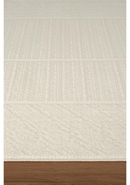 Quatro QU013A Beyaz Halı Modern Desen Pamuk Taban Salon Halısı Yatak Odası Mutfak Koridor indirimleri