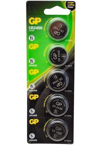 Gp CR2450 3 Volt Lityum 5'li Pil