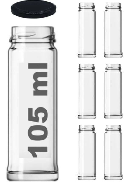 10 Adet 105 ml Metal Siyah Kapaklı 105 cc Şeffaf Uzun Cam Kavanoz Baharatlık Beslenme Şişe fırsatları