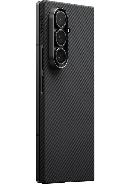 Galaxy Z Fold 7 Uyumlu Kılıf M-Safe Şarjlı 600D Aramid Pitaka Ultra-Slim Classic Serisi Siyah-Gri