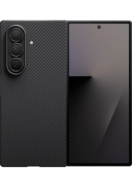Galaxy Z Fold 7 Uyumlu Kılıf M-Safe Şarjlı 600D Aramid Pitaka Ultra-Slim Classic Serisi Siyah-Gri fiyatları