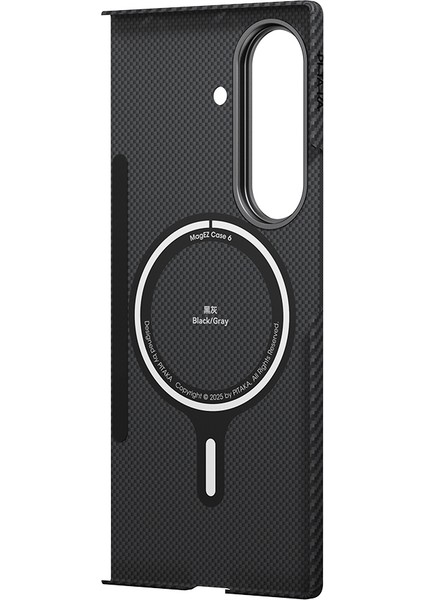 Galaxy Z Fold 7 Uyumlu Kılıf M-Safe Şarjlı 600D Aramid Pitaka Ultra-Slim Classic Serisi Siyah-Gri modelleri