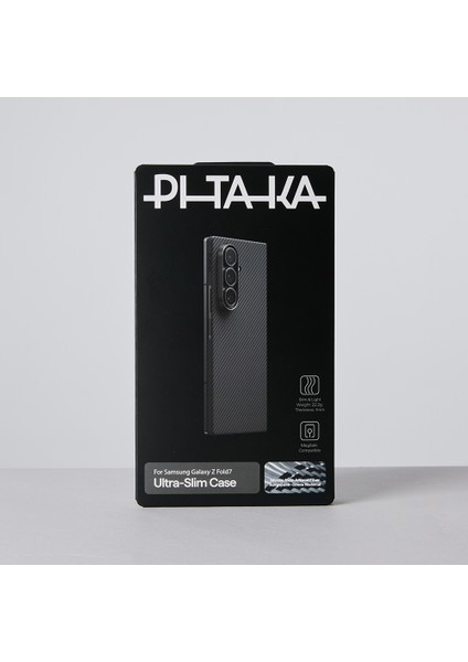 Galaxy Z Fold 7 Uyumlu Kılıf M-Safe Şarjlı 600D Aramid Pitaka Ultra-Slim Classic Serisi Siyah-Gri