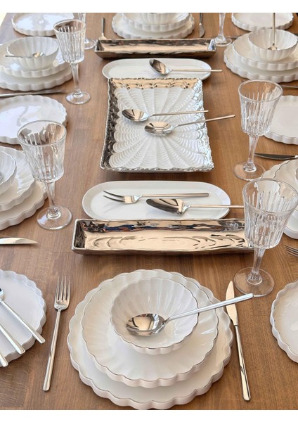 Yemek Takımı Royal Charme Twist Silver 82 Parça 6 Kişilik