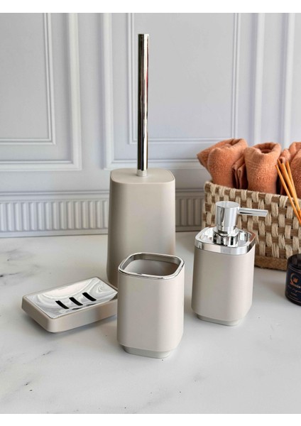 Piazza Beige Silver Banyo Seti 5 Parça