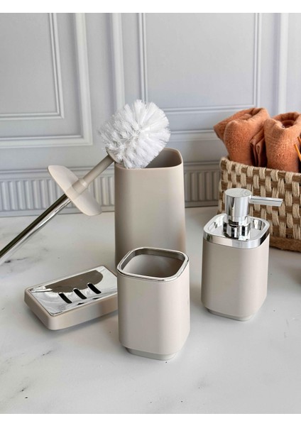 Piazza Beige Silver Banyo Seti 5 Parça modelleri
