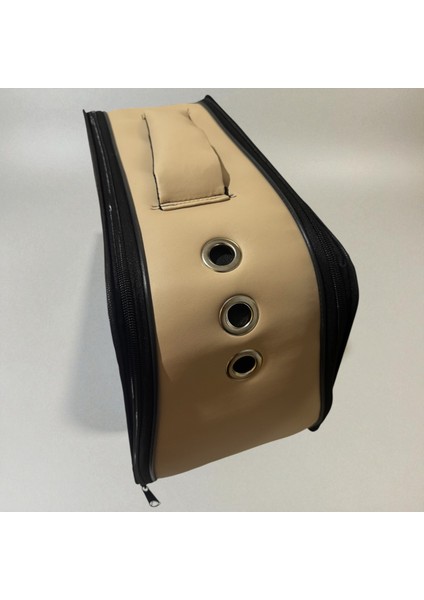 Cemgizay Kabin Boy Kedi ve Köpek Taşıma Çantası | Uçak Onaylı | 40X30X23CM | Hava Delikli krem renk modelleri