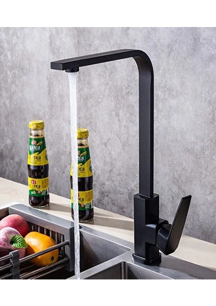 Krom Kare Siyah Modern Mutfak Bataryası fiyatları