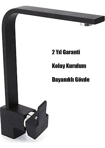 Krom Kare Siyah Modern Mutfak Bataryası modelleri