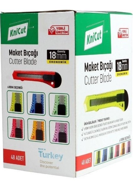 Plastik Gövdeli Geniş Maket Bıçağı 18 mm - MB52109 modelleri