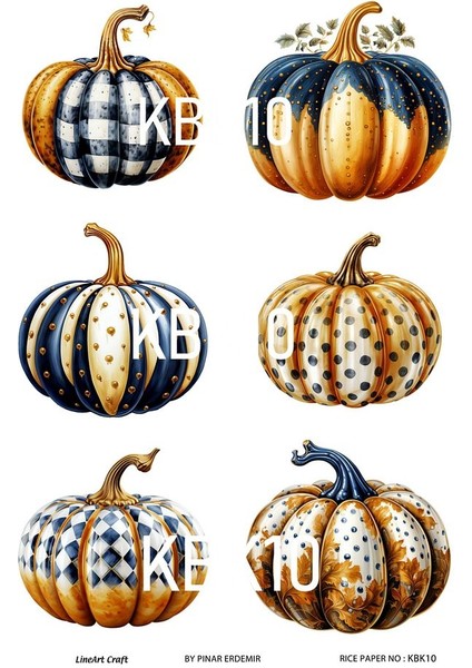 Kabak Serisi Halloween, Kabak, Pumpkin KBK10 Pirinç Dekopaj 30*42 cm