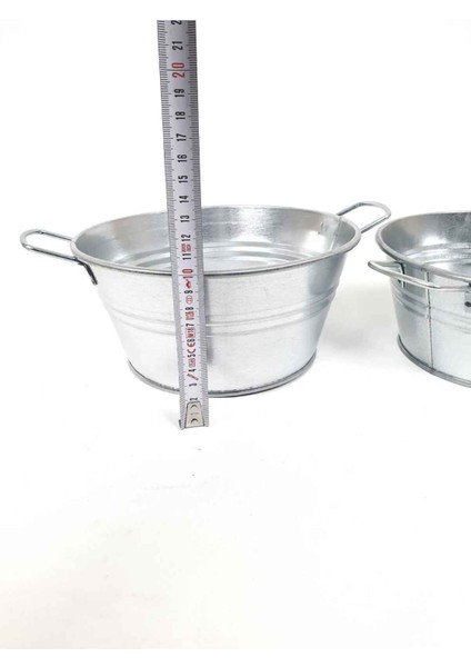 Çiftli Küçük Leğen Saksı Metal Galvaniz fırsatları