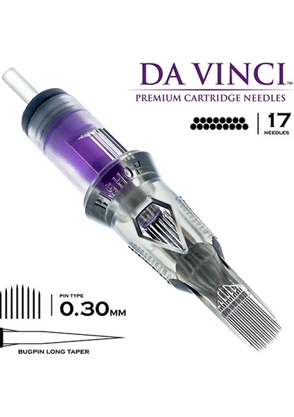 Davinci V2 | 1017 Cmlt | Curved Magnum Bugpin Long Taper Kartuş Dövme İğnesi fiyatları