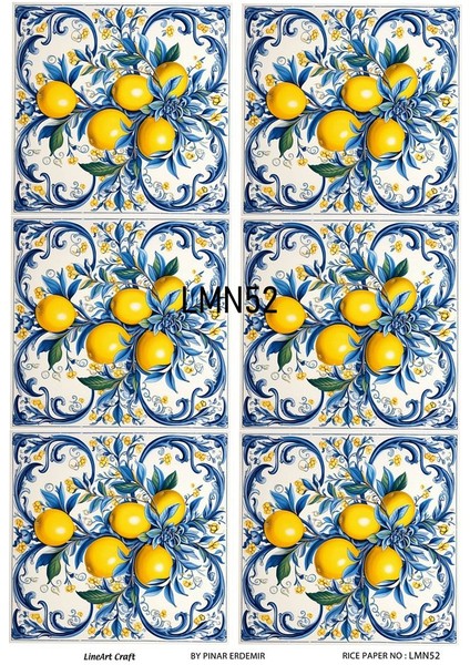 Limon Serisi LMN52 Limon Desenli Pirinç Dekopaj 30*42 cm