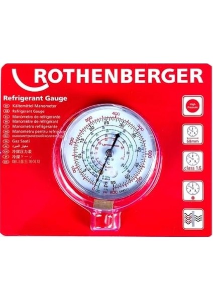 Korumalı Yüksek Basınç Manifold Saati 68MM R22 - R134-R404 KOD:R01100037 A1707.24