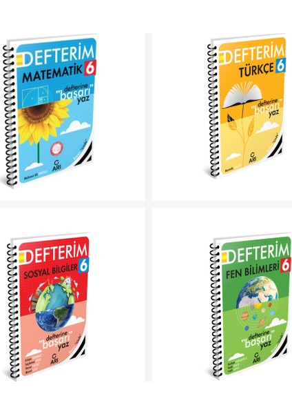 Arı 6. Sınıf Tüm Dersler Defter Seti 4 Kitap Arı Yayınları