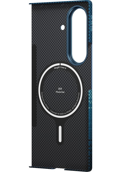 Galaxy Z Fold 7 Uyumlu Kılıf M-Safe Şarjlı Aramid Pitaka Tactile Woven Serisi Kapak Mavi modelleri