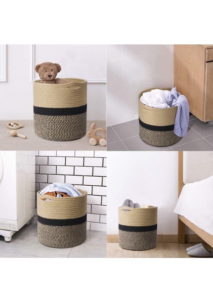 Dekoratif Jüt Saplı Hasır Sepet Saksı 25CM x 25 Cm, Jüt Bej Saksılık, Dekoratif Saksı ve Havluluk modelleri