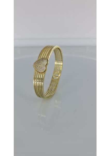 Kalp Çelik Kelepçe Bilezik C089-1 kararmaz solmaz trend aşk sevgiliye hediye modelleri