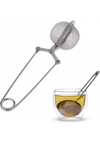 Bitki Çayı Demleme Süzgeci Saplı Maşalı Çay Filtresi