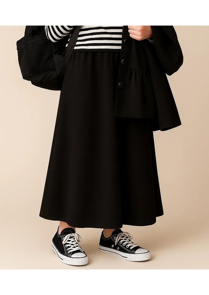 Kız Çocuk Siyah Peplum Ceket ve Etek Takımı indirimleri