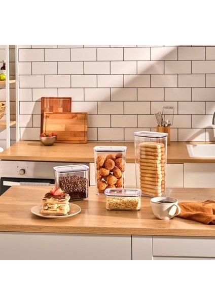 Home Şeffaf Mika Sızdırmaz Vakumlu Erzak Kabı, Dikdörtgen, Bakliyat ve Kuruyemiş Saklama Kabı, Gıda Tazeliğini Koruyan Dayanıklı Mutfak Aksesuarı (1500 Ml) modelleri