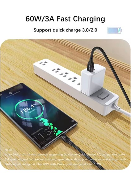 1-Metre PD 60W Usb To Type-C 3.2/Gen2/10Gbps E-Marker Akıllı Çip Ce Lisanslı Şarj ve Data Video Kablosu Hasır Örgülü Sağlam Kablo Orjinal