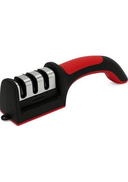3 Aşamalı Bıçak Bileme Aparatı - Ergonomik Kaymaz Saplı, Paslanmaz Çelik Slotlu, Mutfak Bıçakları Için Hızlı ve Güvenli Bileyici