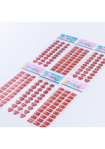 6 Adet Kabartmalı Yapışkan Sticker, Türk Bayrak Seti