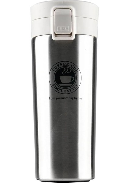 Çelik Termos Bardak, Sızdırmaz Kapaklı, 6 Saat Sıcak Tutma, Ofis ve Seyahat Için